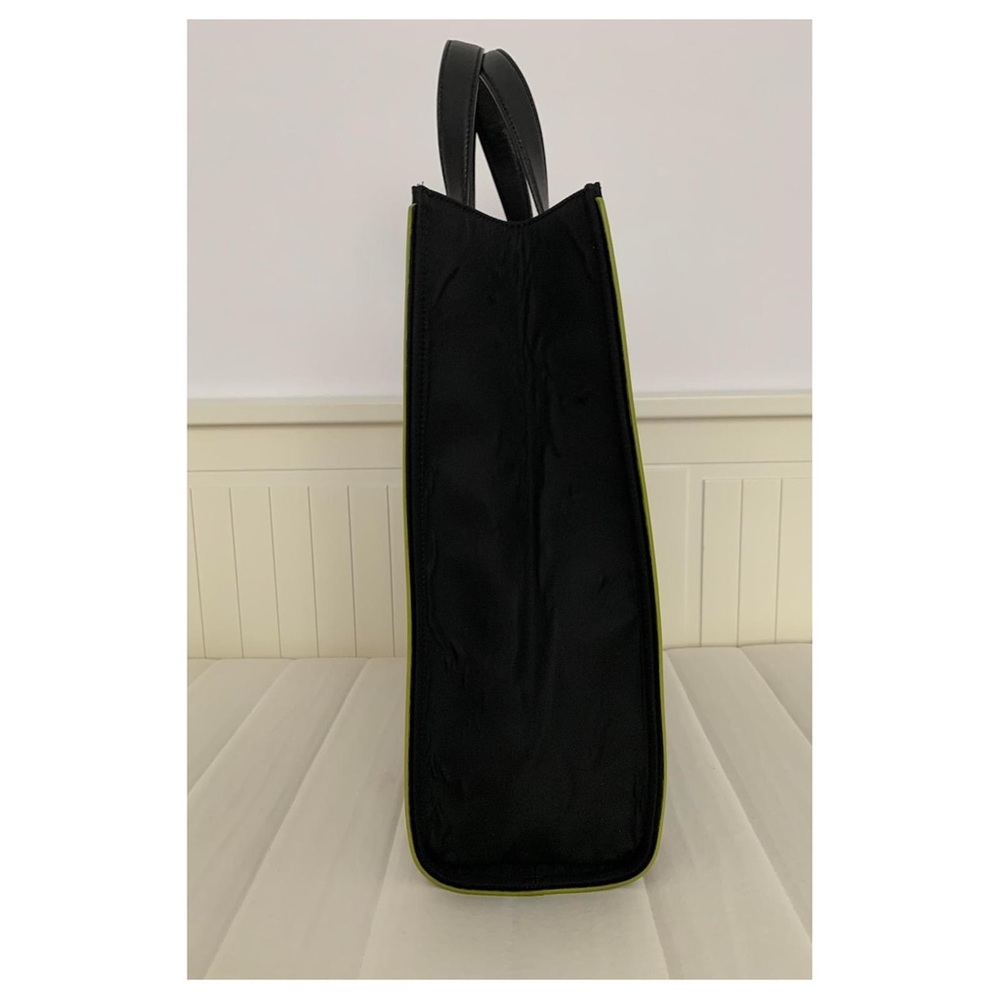 SOLD!! Fendi Id-ea Black Nylon Shopper Tote with Multicolor Shearling Logo RARE - Picture 4 of 10